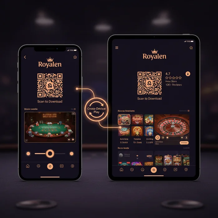Royalen mobiele interface — responsieve weergave via mobiele browser op smartphone